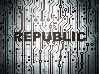 Image showing Political concept: circuit board with Republic
