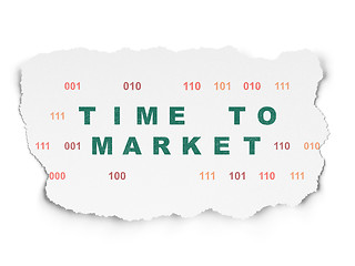 Image showing Time concept: Time to Market on Torn Paper background