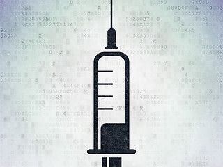 Image showing Healthcare concept: Syringe on Digital Data Paper background