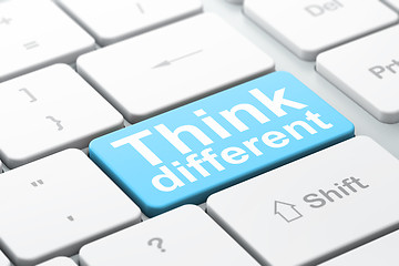 Image showing Learning concept: Think Different on computer keyboard background