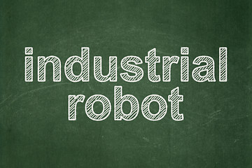 Image showing Industry concept: Industrial Robot on chalkboard background