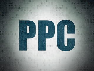 Image showing Marketing concept: PPC on Digital Data Paper background