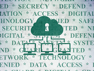 Image showing Privacy concept: Cloud Network on Digital Data Paper background