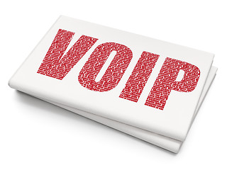 Image showing Web design concept: VOIP on Blank Newspaper background