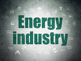 Image showing Manufacuring concept: Energy Industry on Digital Data Paper background