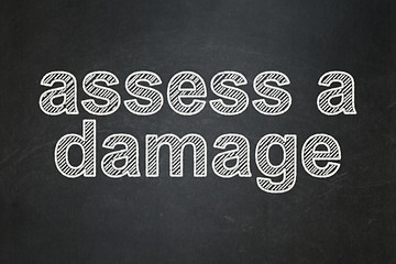 Image showing Insurance concept: Assess A Damage on chalkboard background