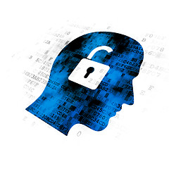 Image showing Finance concept: Head With Padlock on Digital background