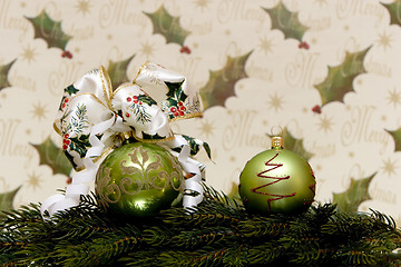 Image showing two christmas balls