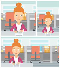 Image showing Signing of business documents vector illustration.