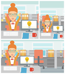 Image showing Creative excited woman having business idea.