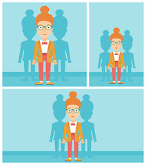 Image showing Woman searching for job vector illustration.