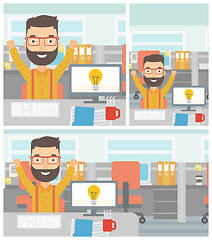 Image showing Creative excited man having business idea.