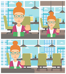 Image showing Woman refusing bribe vector illustration.