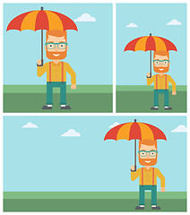 Image showing Business man with umbrella vector illustration.