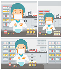 Image showing Pharmacist preparing medication.