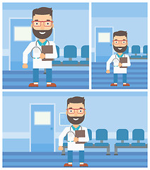 Image showing Doctor with file in medical office.