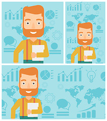 Image showing Happy successful businessman vector illustration.
