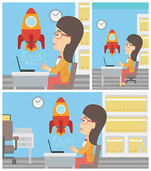 Image showing Successful business start up vector illustration.