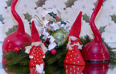 Image showing christmas bow and fairies