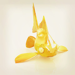 Image showing Gold fish. 3D illustration. Vintage style.