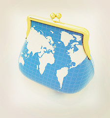 Image showing Purse Earth. On-line concept. 3D illustration. Vintage style.