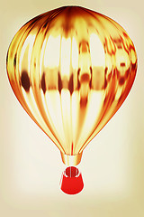 Image showing Hot Air Balloons with Gondola. 3D illustration. Vintage style.