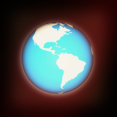 Image showing Earth glow. 3D illustration. Vintage style.