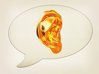 Image showing messenger window icon. Ear 3d . 3D illustration. Vintage style.