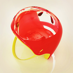 Image showing Bicycle helmet . 3D illustration. Vintage style.