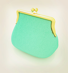 Image showing Leather purse. 3D illustration. Vintage style.