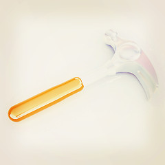 Image showing Hammer on white background . 3D illustration. Vintage style.