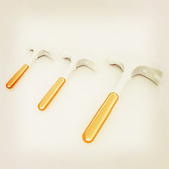 Image showing Hammer on white background . 3D illustration. Vintage style.