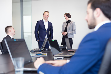 Image showing Corporate business team office meeting.