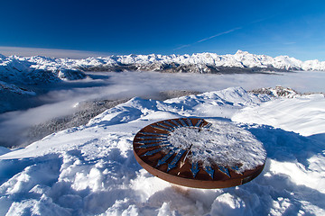 Image showing Orientation table on Vogell ski slope in Slovenia.