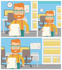 Image showing Man giving resume vector illustration.