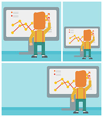 Image showing Businessman presenting report vector illustration.