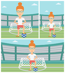 Image showing Football player with ball vector illustration.