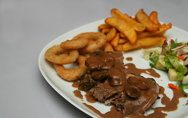 Image showing steak and fries