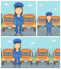 Image showing School bus driver vector illustration.