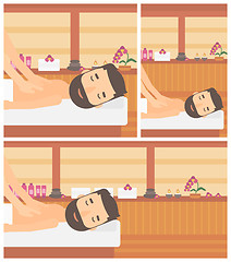 Image showing Man recieving massage vector illustration.