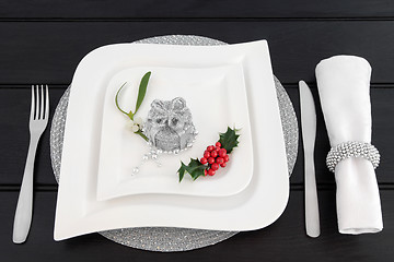 Image showing Christmas Dinner Table Setting