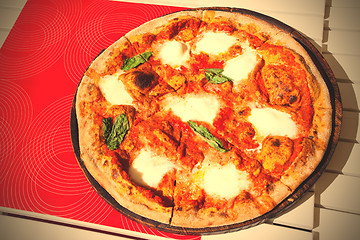 Image showing Pizza Margherita with basil