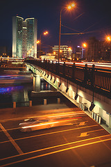 Image showing Novoarbatsky Bridge at Night. Moscow, Russia