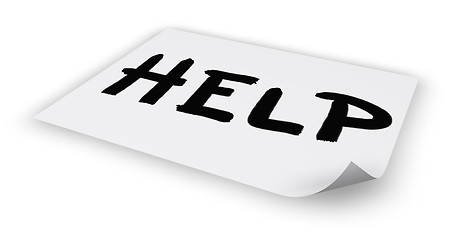 Image showing the word help on paper sheet - 3d rendering