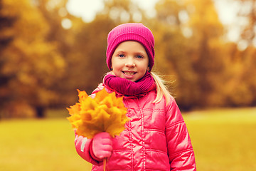 Image showing happy beautiful little girl portrait outdoors