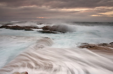 Image showing Sunrise and Ocean overflows