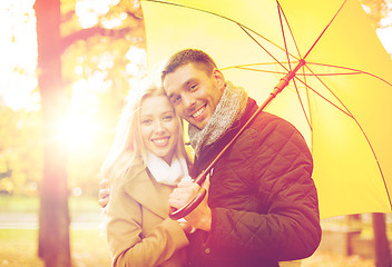 Image showing romantic couple in the autumn park