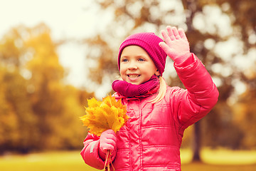 Image showing happy beautiful little girl portrait outdoors