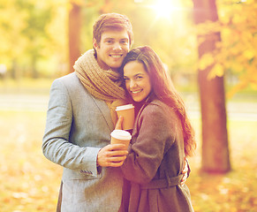 Image showing romantic couple in the autumn park