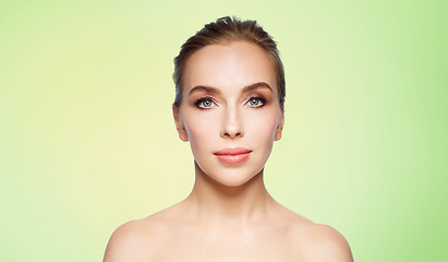 Image showing beautiful young woman face over white background